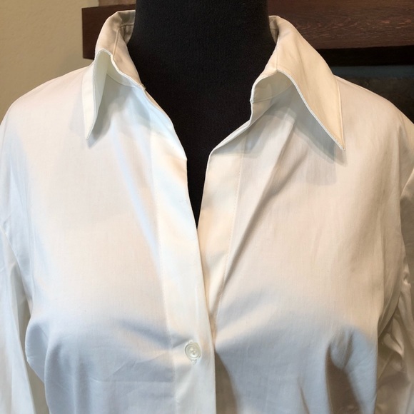INC Womenβs White Blouse Shirt Size 10 M Medium - Picture 3 of 8